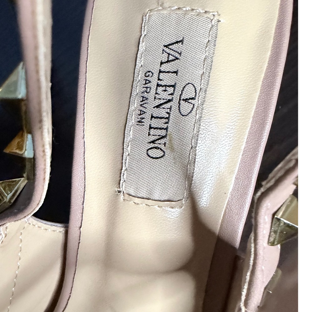 Valentino Garavani Rockstud Heels Womens 43 US 12 Nude NWOT Patent Studded Pumps - Picture 5 of 9